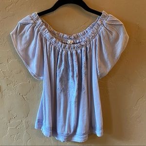 Hollister Embroidered Off the Shoulder Top